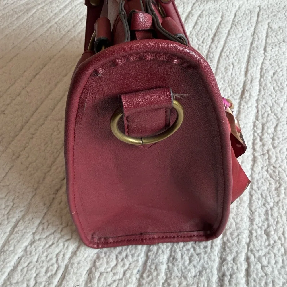 Frye and Co. Core Satchel Women's Shoulder‎ Bag Faux Leather Maroon Medium